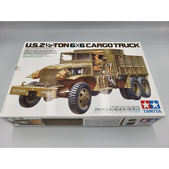 US Army 2 1/2 Ton 6X6 Cargo Truck, WWII, 1/35 Tamiya No.218, 1:35 MO3 NIB - Picture 2 of 6